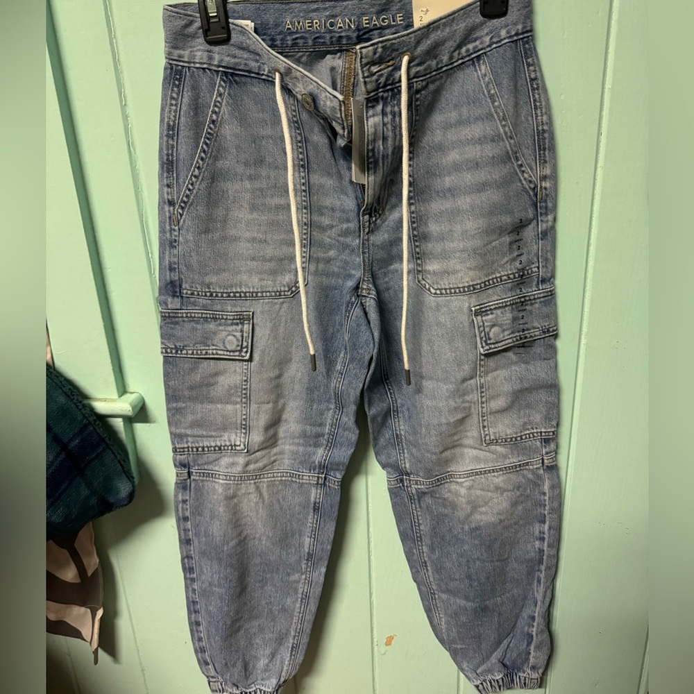 American Eagle Light Blue Cargo Jeans